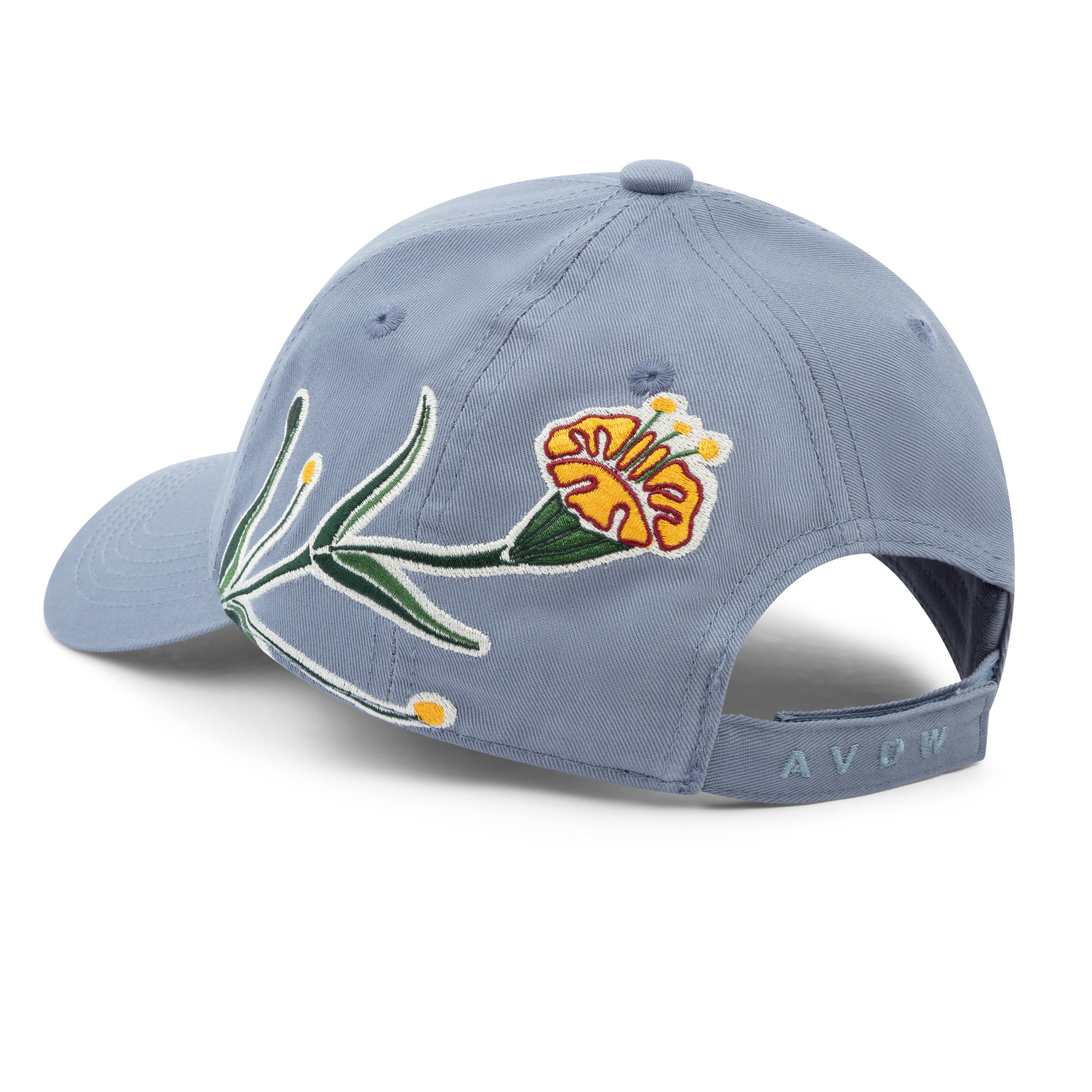 Embroidered baseball cap AV Flower Blue