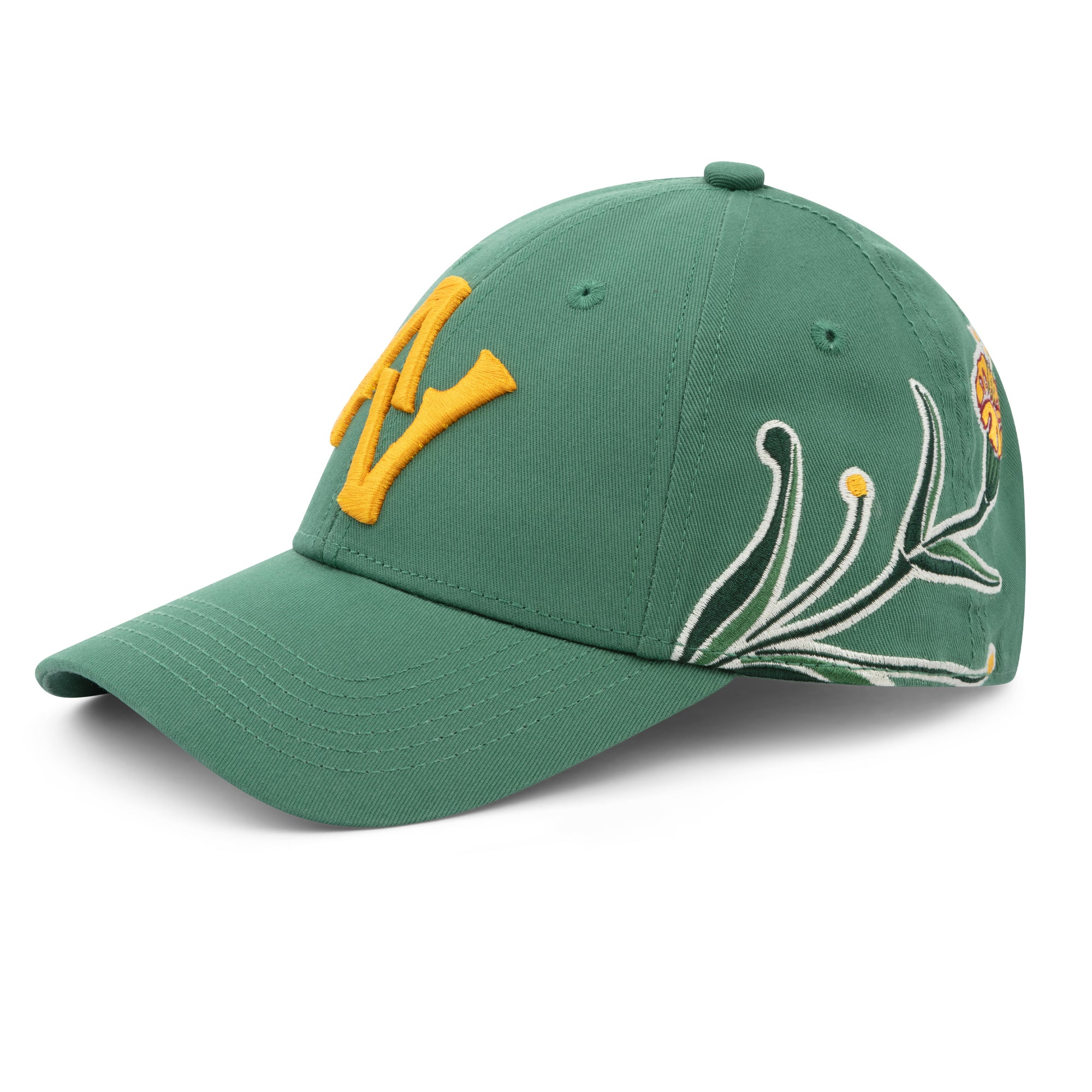 Embroidered baseball cap AV Flower Green