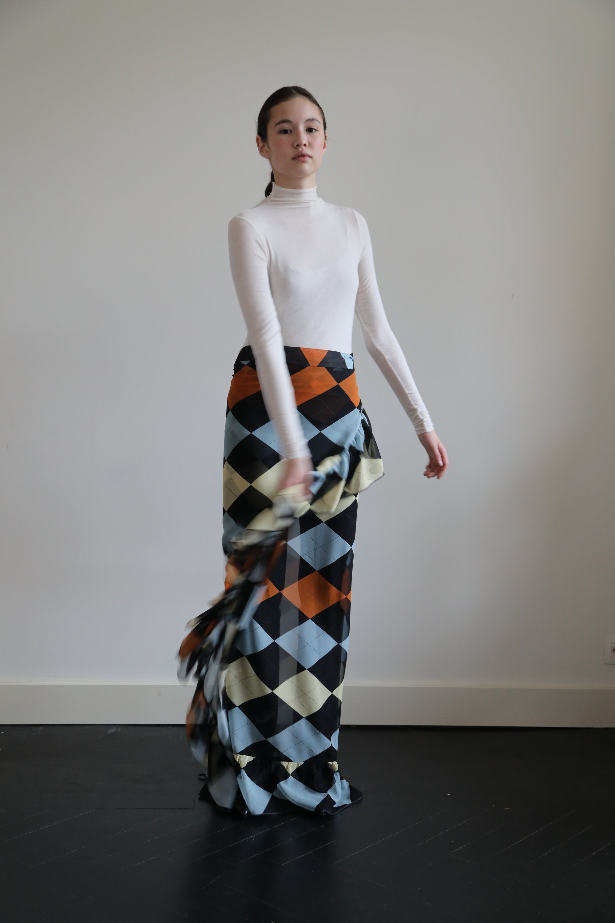 DINIS GEORGETTE RUFFLE SKIRT