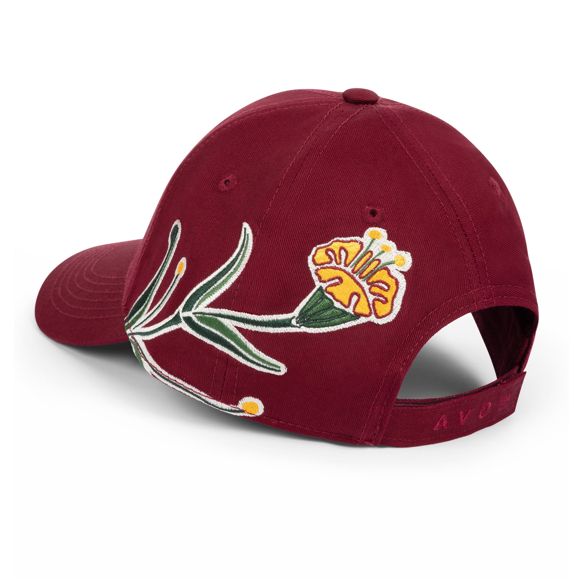Embroidered baseball cap AV Flower Burgundy