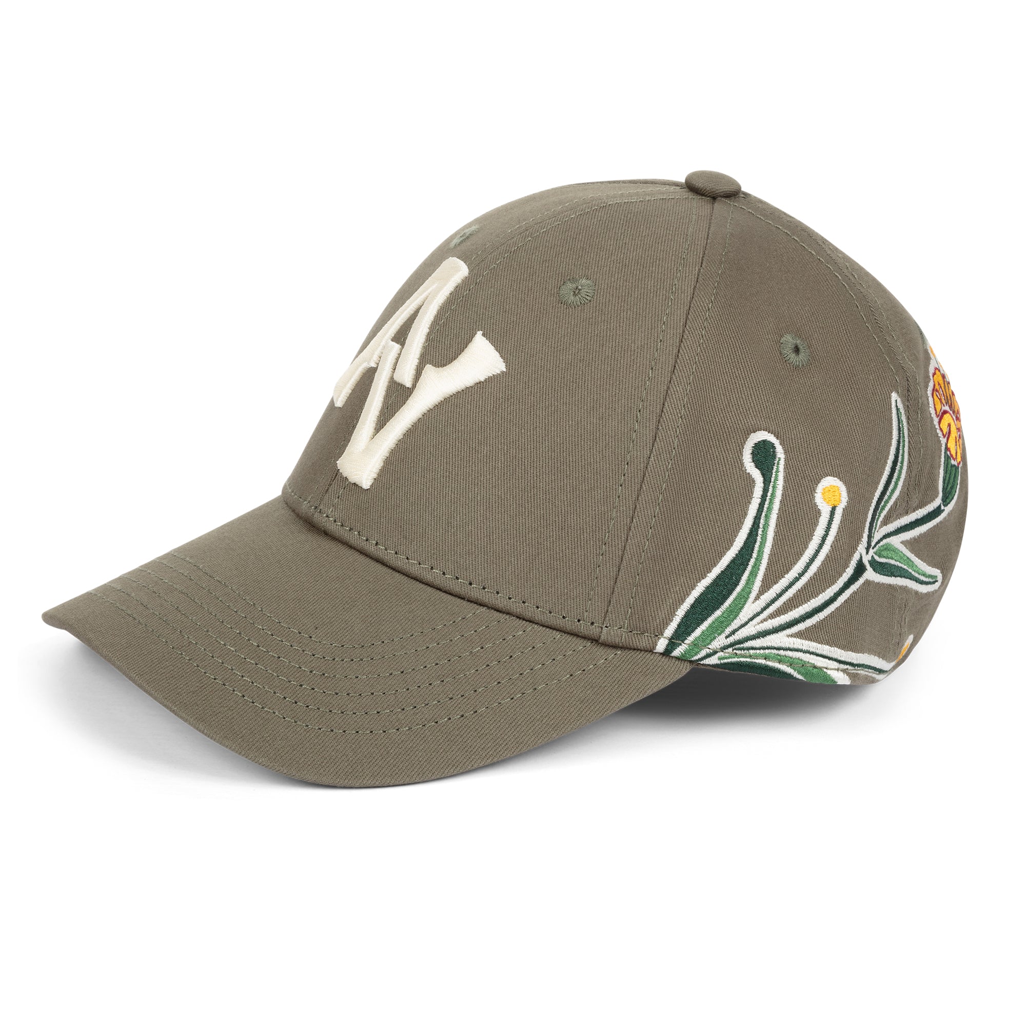 Embroidered baseball cap AV Flower Green