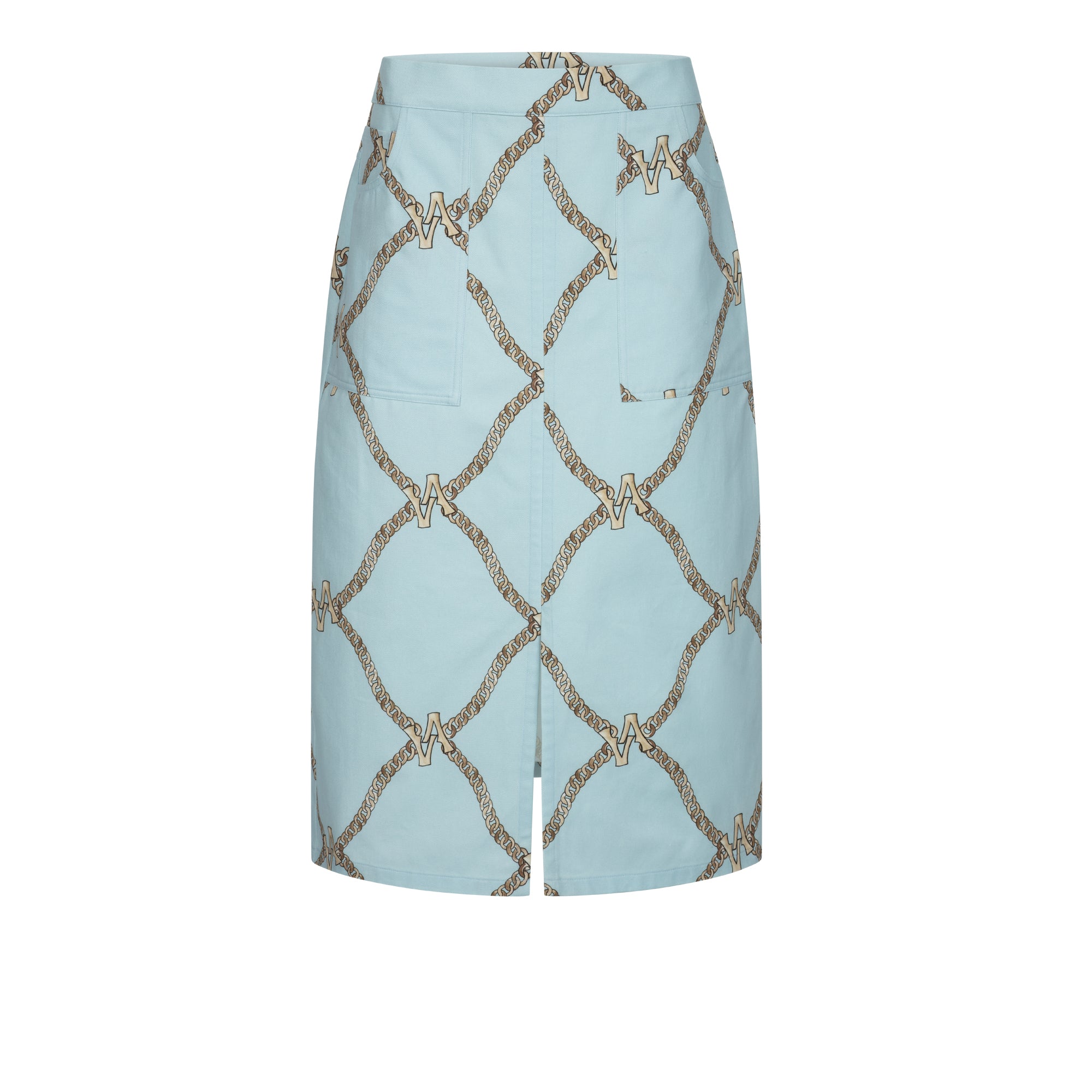 AV CHAIN MIDI SKIRT BLUE