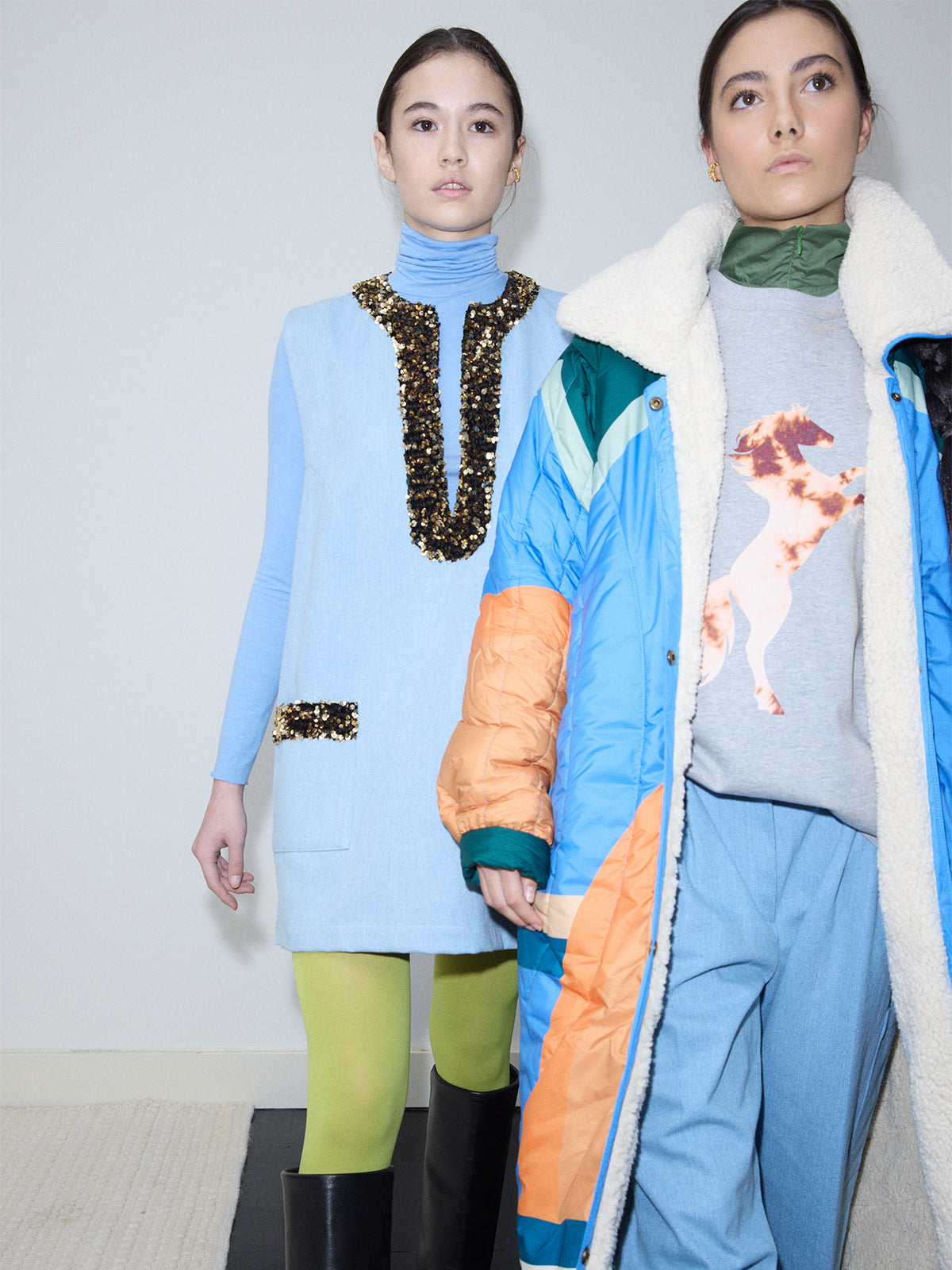 VOITED COAT BLUE COLORFUL