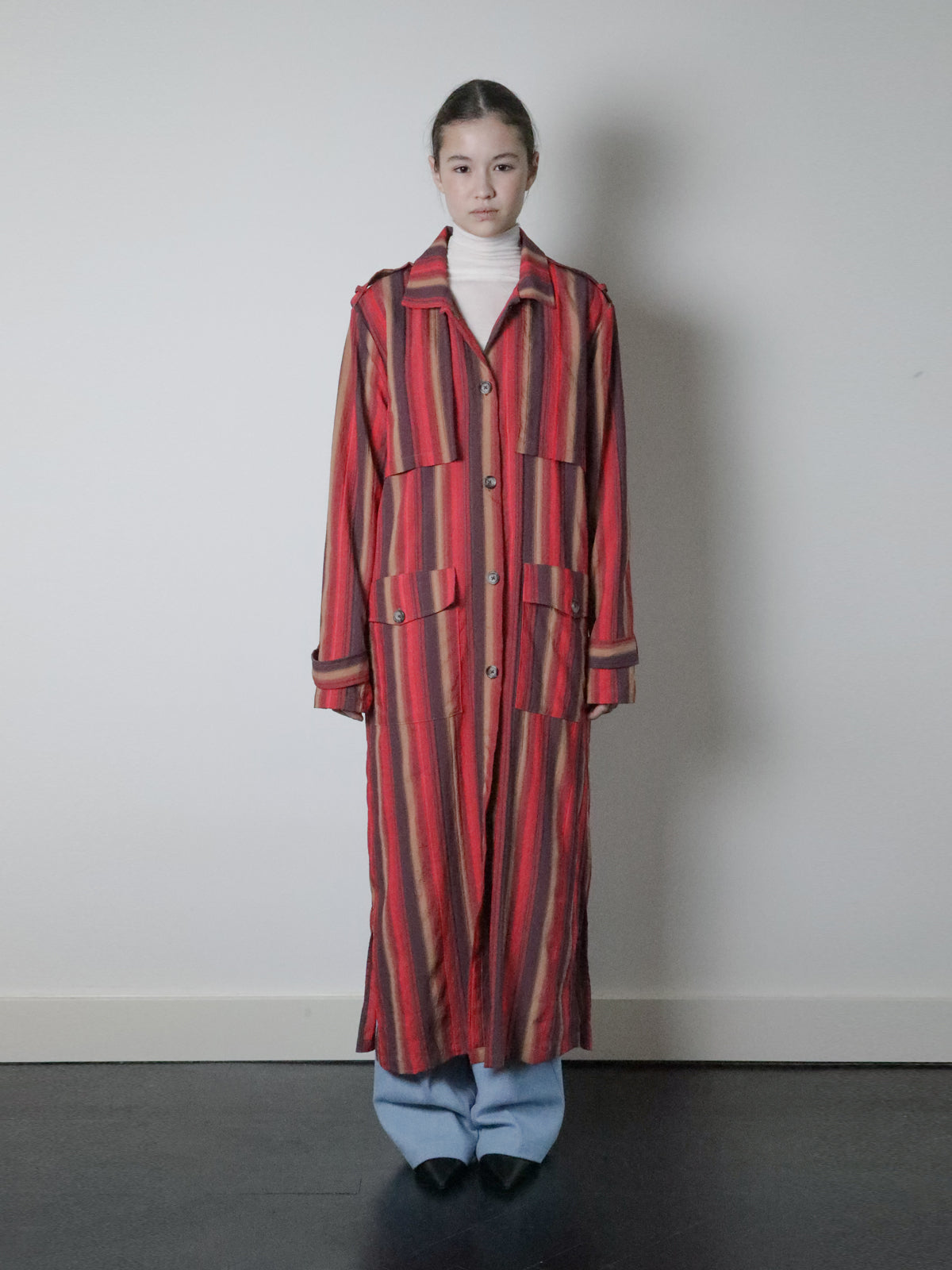 STRIPY DRESS RED