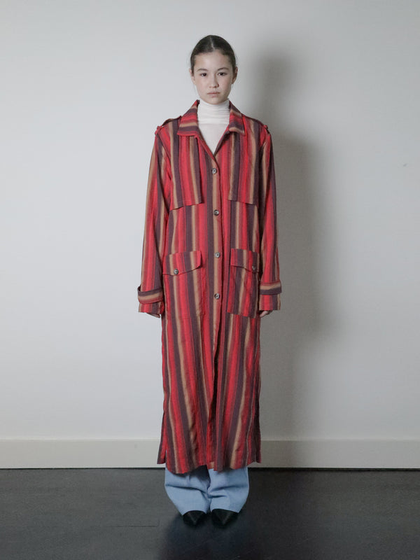 STRIPY DRESS RED