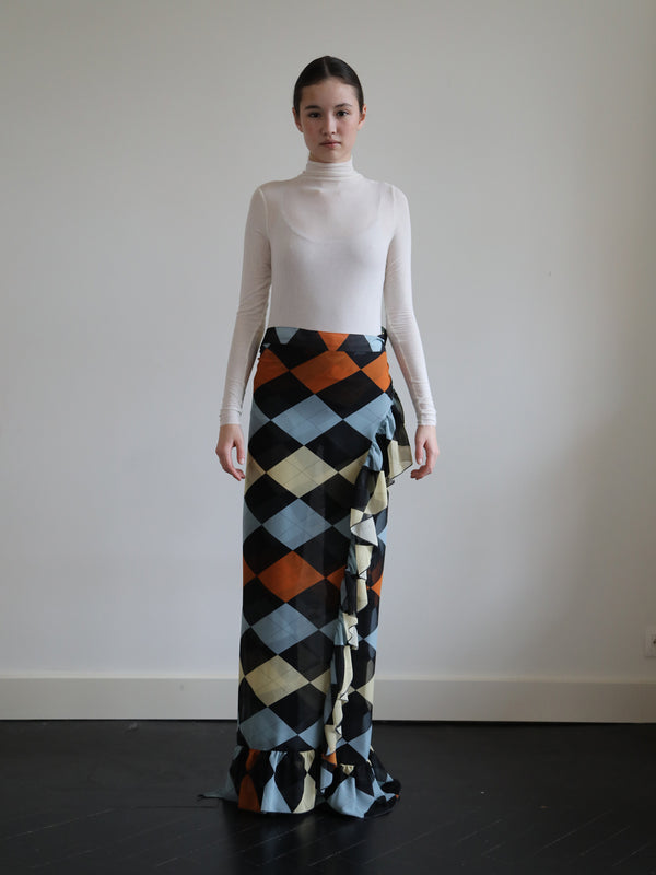 DINIS GEORGETTE RUFFLE SKIRT