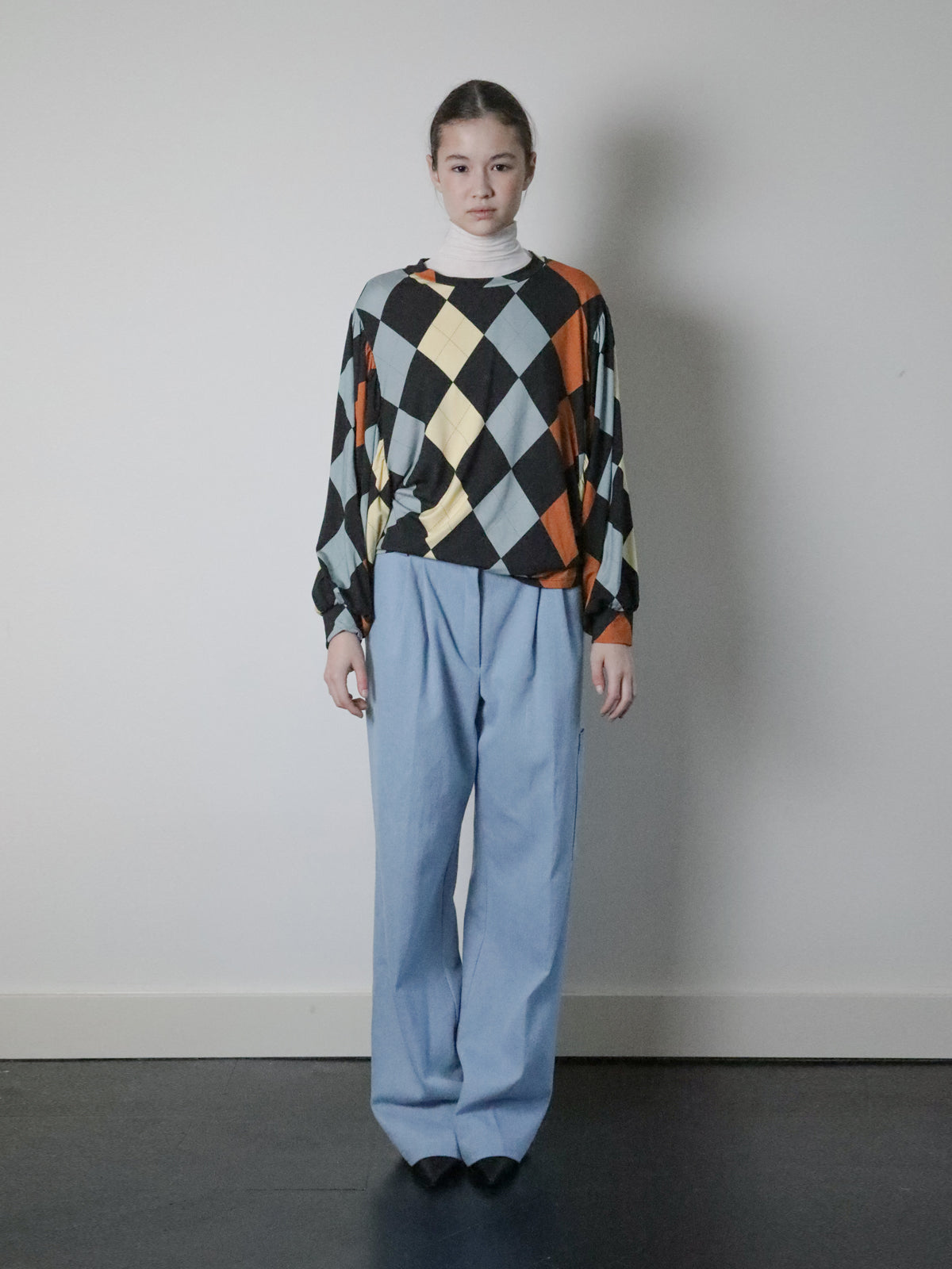 DINIS JERSEY TOP WITH PUFFY SLEEVES