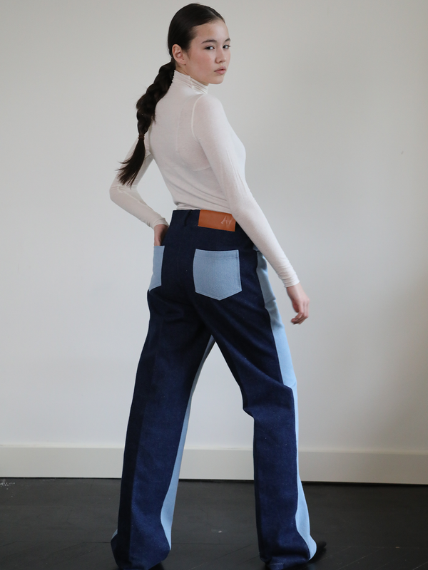 DUO DENIM FITTED JEANS